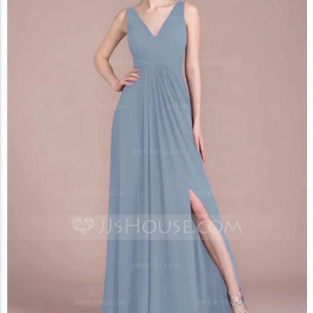 NWT Bridesmaid Prom Dress Wedding Party Steel Blue JJ's House size 6